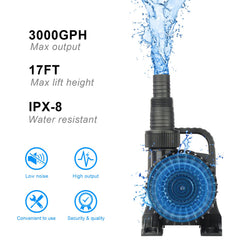 OYO WATER side view with long 32.8ft cord highlighting flexible placement