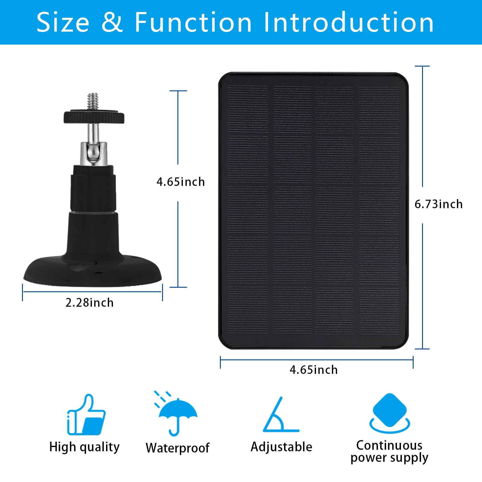 OYOCAM solar panels in a backyard security setup keeping WYZE and eufy cameras charged