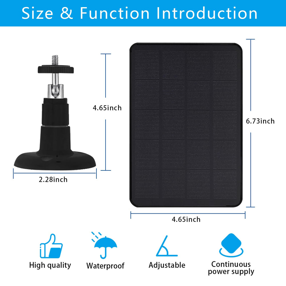 OYOCAM solar panels in a backyard security setup keeping WYZE and eufy cameras charged