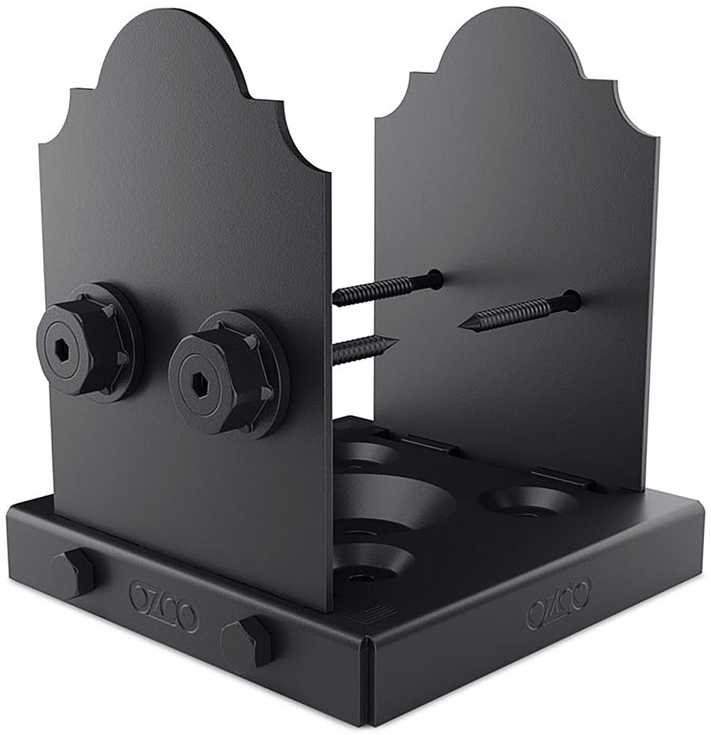 Ozco Laredo Sunset Lite front view showing bracket and finish, improving post stability