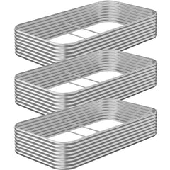 OZMSHF front view of three assembled beds showing compact planting benefit