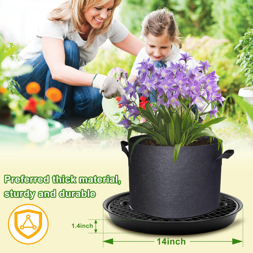 P Polerden side profile with filled grow bag showing durable weather-resistant construction