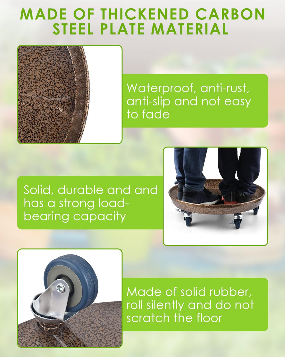 PACETAP top view highlighting drainage holes and removable water tray for tidy runoff