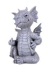 Pacific Giftware garden dragon front view in stone finish adds charming focal point