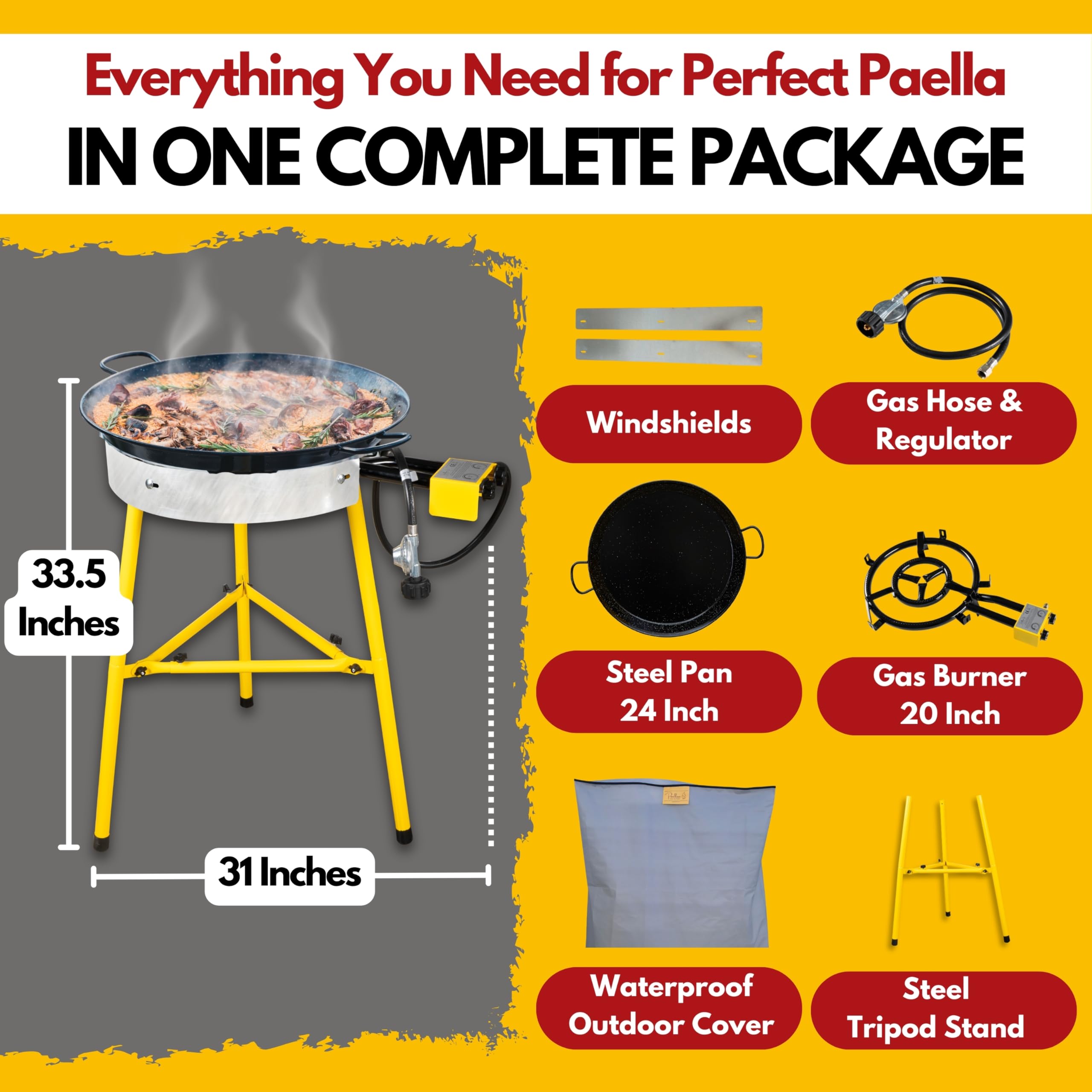 Paelluxe 24-inch enameled pan close-up highlighting easy-clean finish