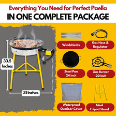 Paelluxe 24-inch enameled pan close-up highlighting easy-clean finish