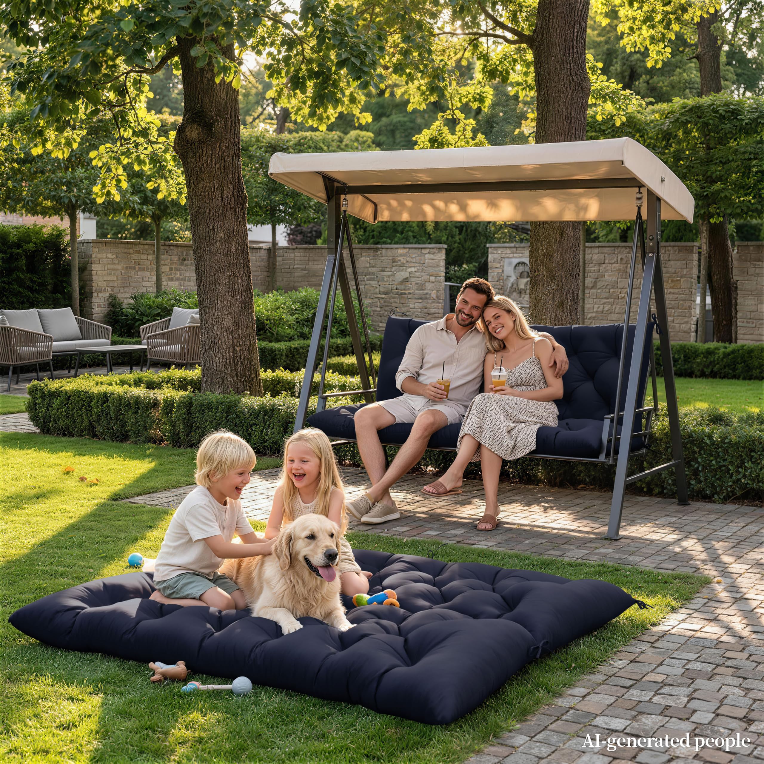 Pakunoda lifestyle porch scene of cushion creating a cozy outdoor seating area