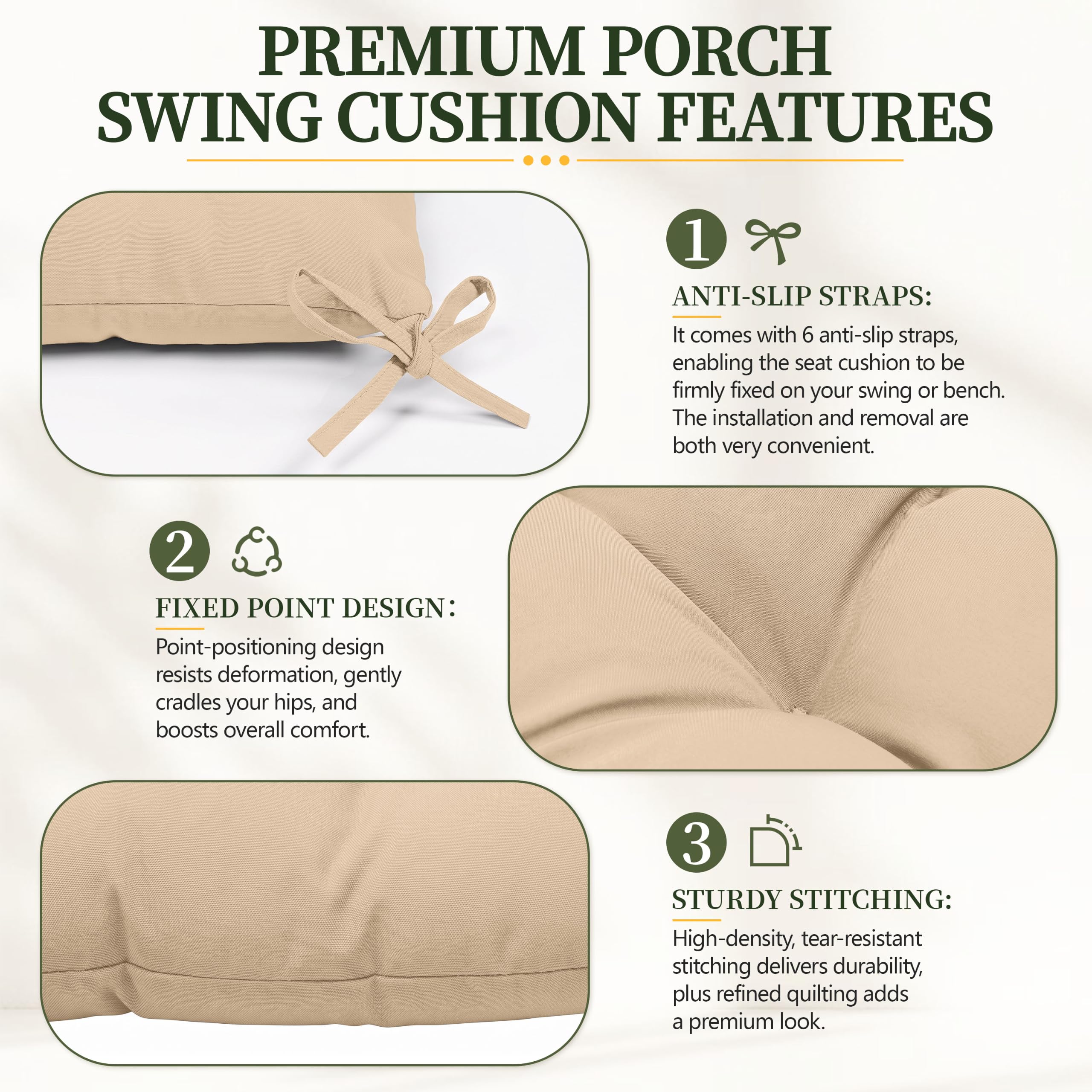 Pakunoda cushion on swing for scale and correct size fit