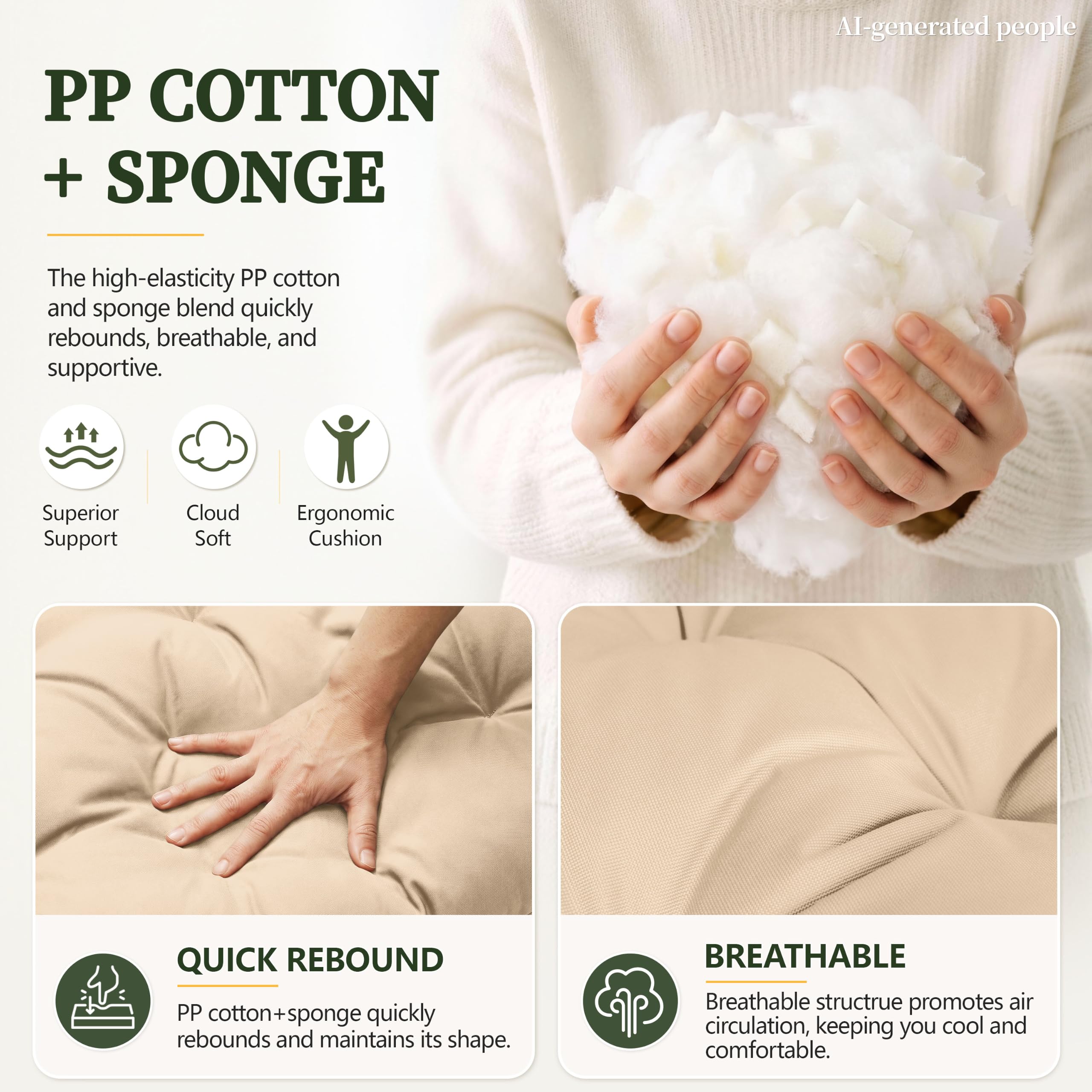 Pakunoda anti-slip straps close-up securing cushion to furniture