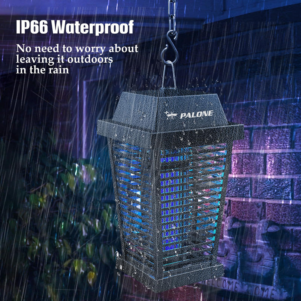 PALONE lit at night on porch showing effective nocturnal insect control