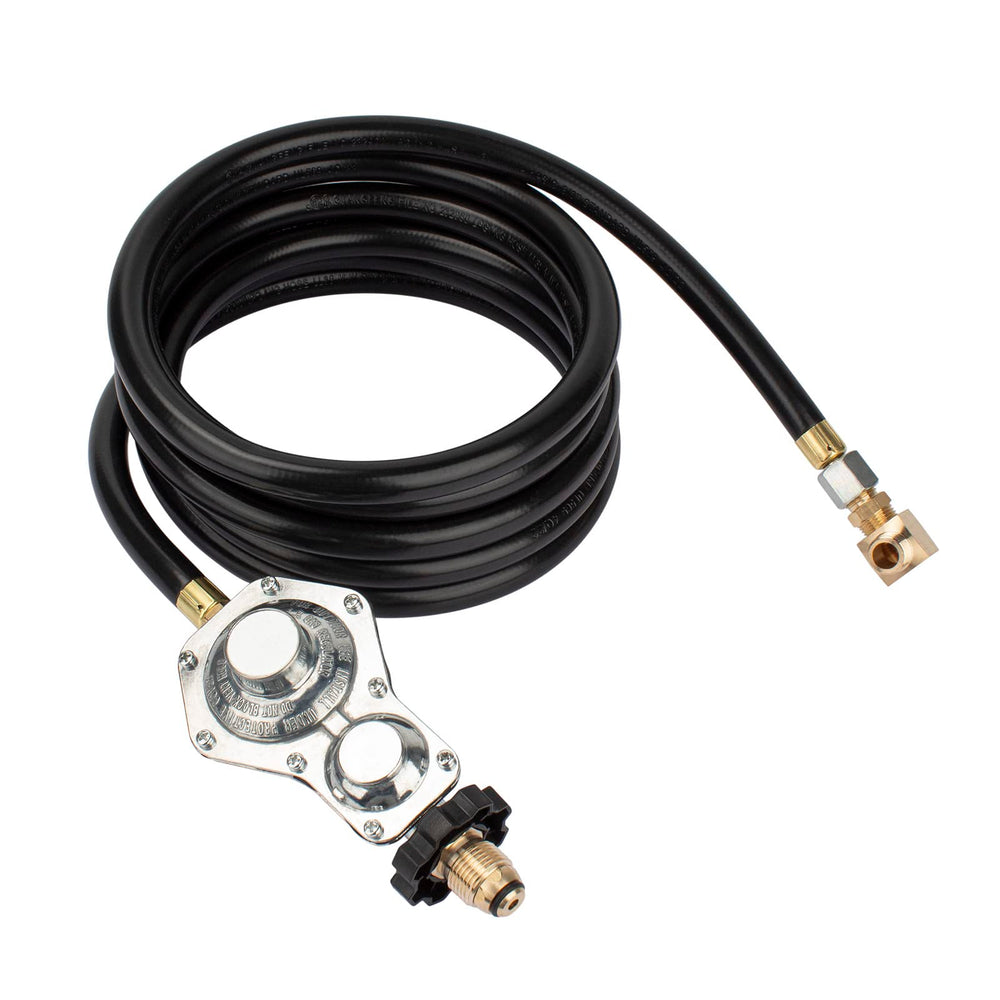 PalpitateC hose next to 20lb tank for scale showing compatibility with larger tanks