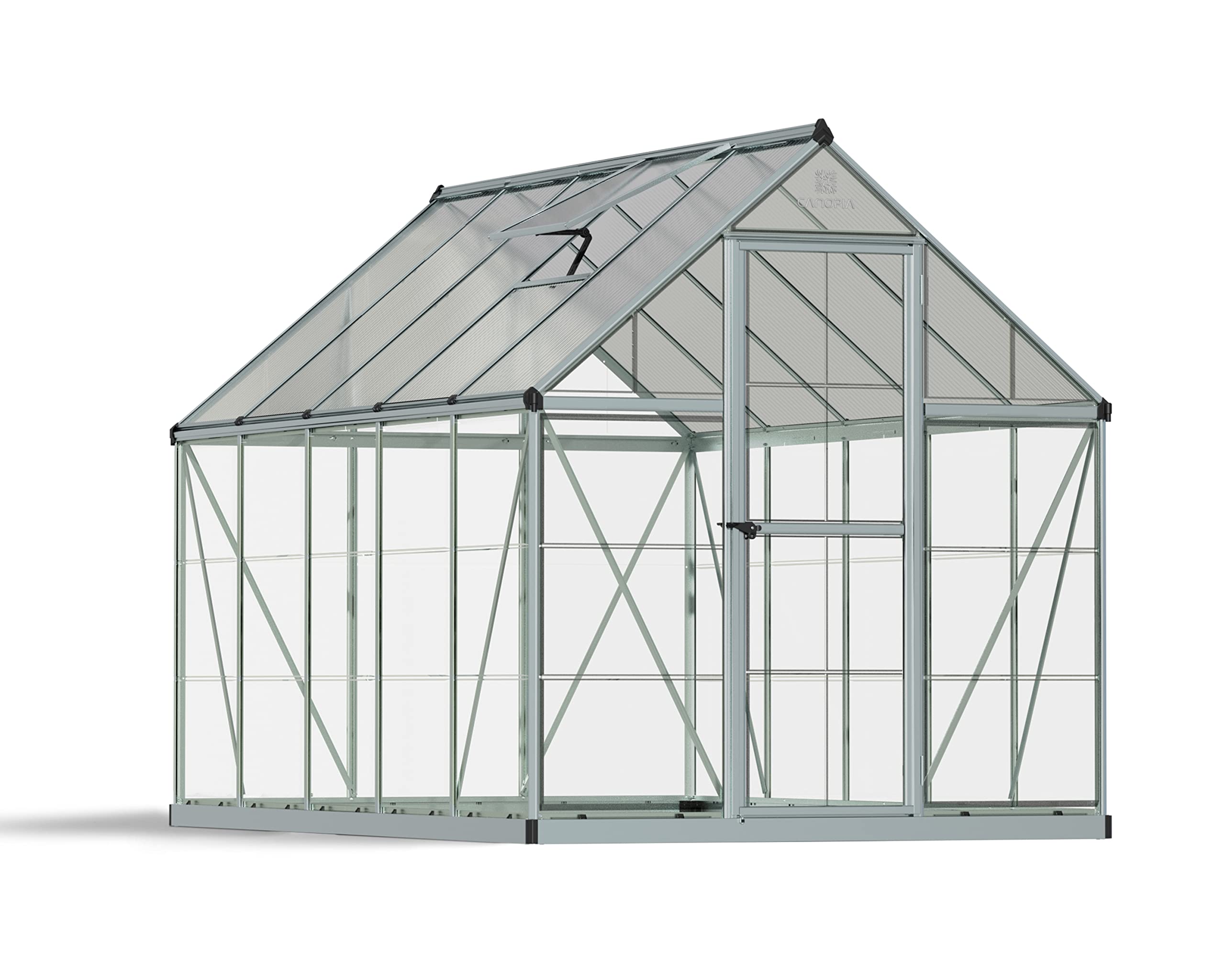 Palram - Canopia front exterior view showing compact greenhouse and weather resistance
