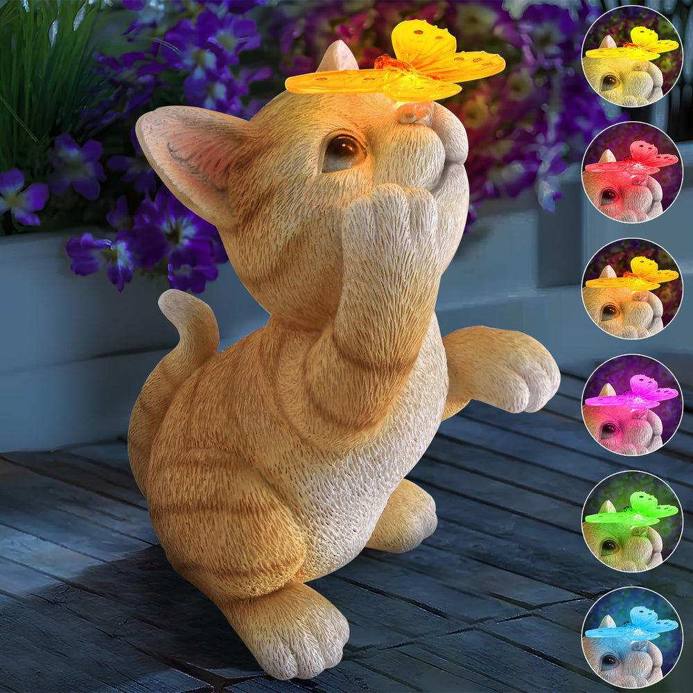 PaLuQiYa front view of cat statue showing adorable face and glow benefit