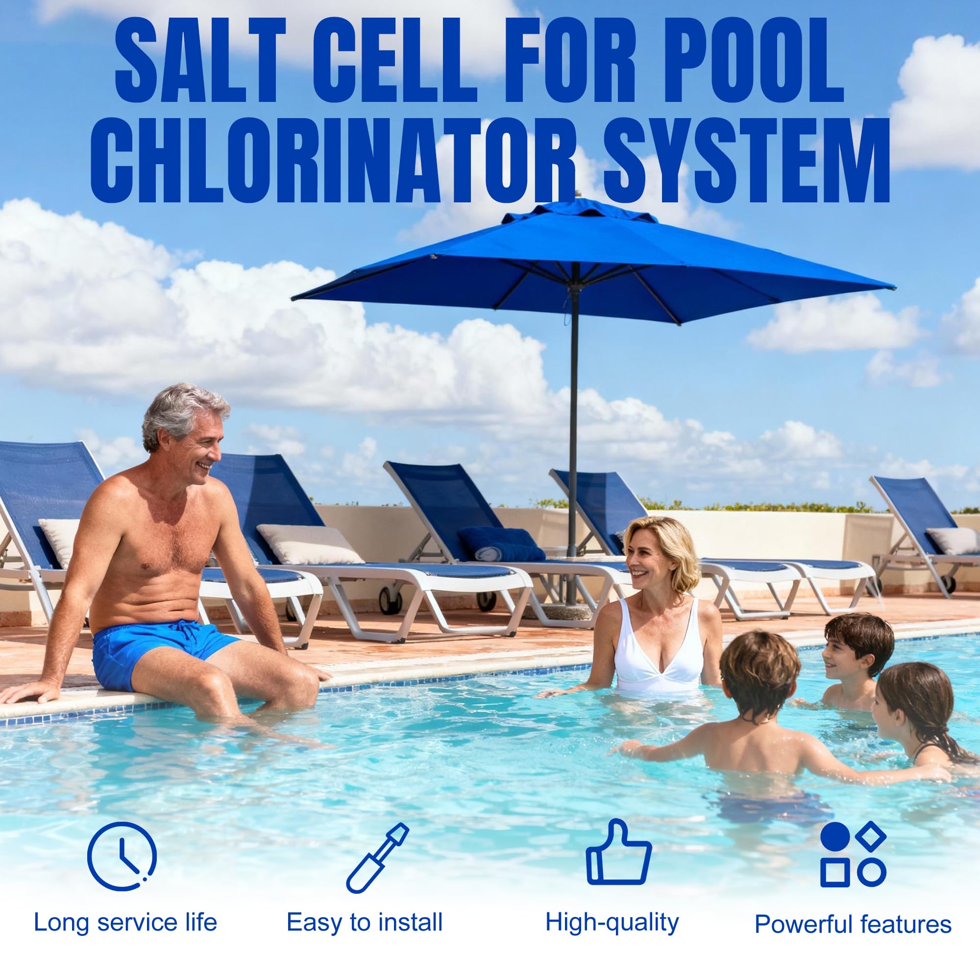 Palvo T-15 electrode close-up showing plate detail and efficient chlorine generation