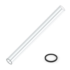 PAMAPIC front view of replacement glass tube showing full length and fit benefit