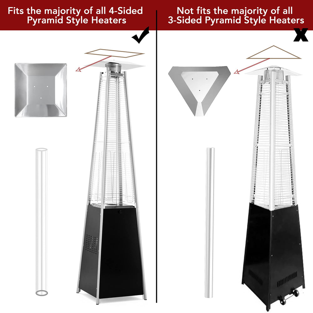 PAMAPIC glass tube installed in pyramid heater demonstrating easy replacement
