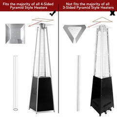 PAMAPIC glass tube installed in pyramid heater demonstrating easy replacement