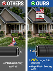 PAMASE 3x5 ft American flag fully unfurled on pole with bright colors and durable polyester
