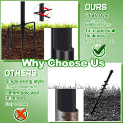 PAMASE five-prong ground insert close-up for wind resistance