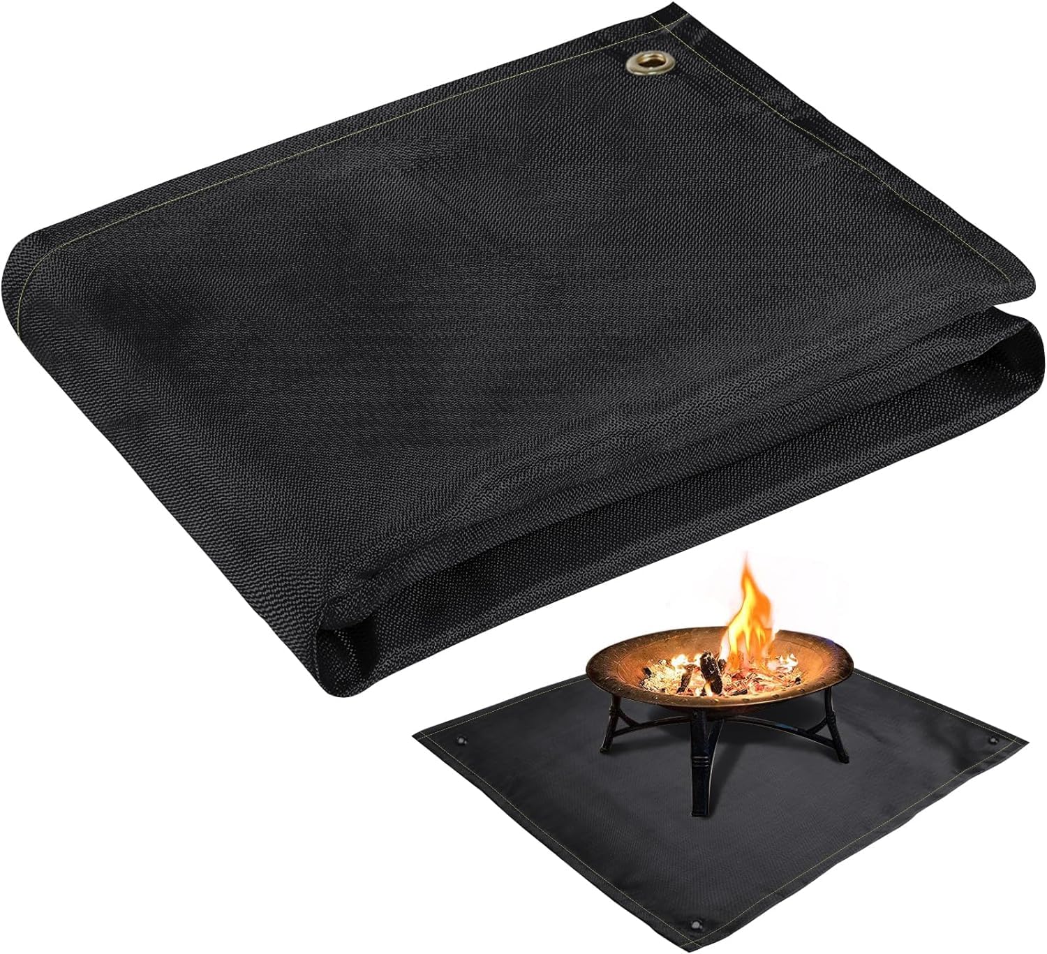 PAMASE front view of mat protecting deck, shields heat and sparks