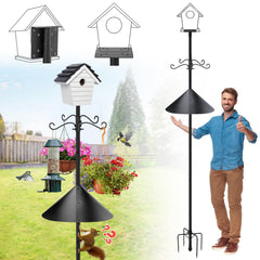 PAMASE front view of assembled pole showing full feeder setup and stability