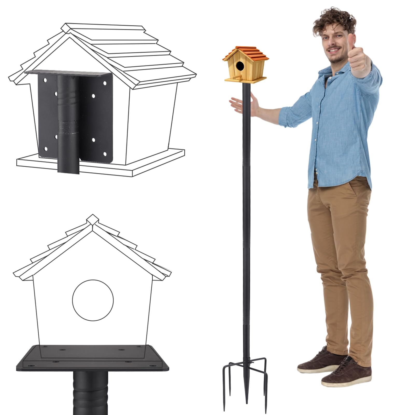 PAMASE front view pole with platforms showing stable bird mounting
