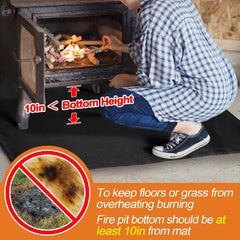 PAMASE mat under Solo Stove-style bowl showing safe clearance and protection