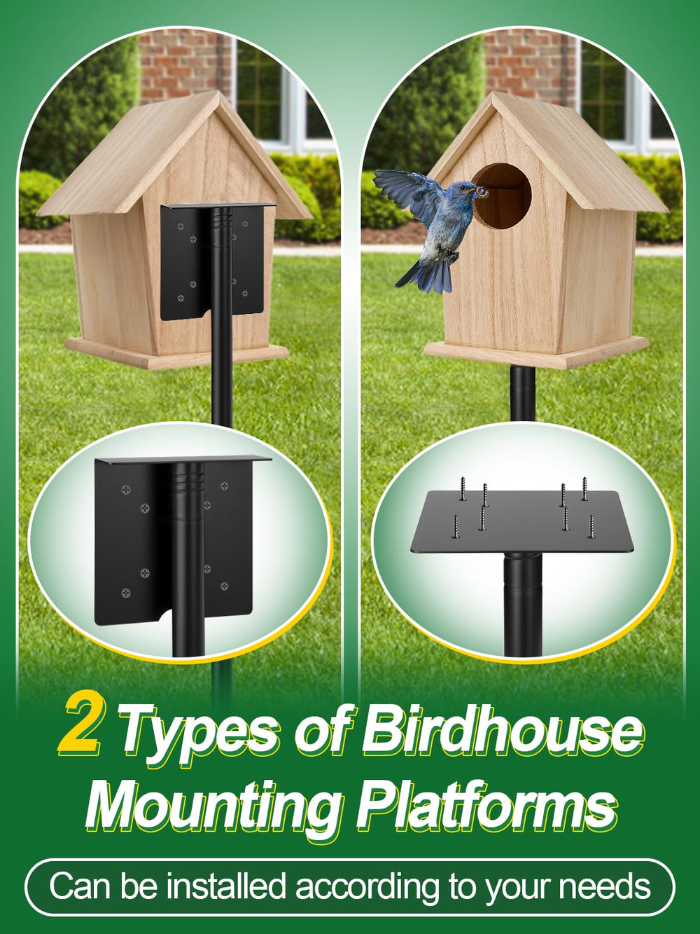 PAMASE platform detail with screws holding a bird feeder securely in place
