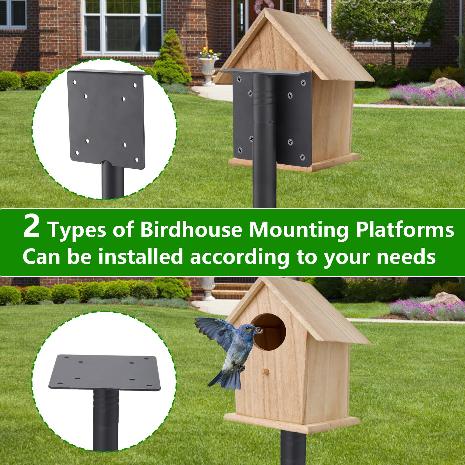 PAMASE fully assembled pole at full 68-inch height in garden