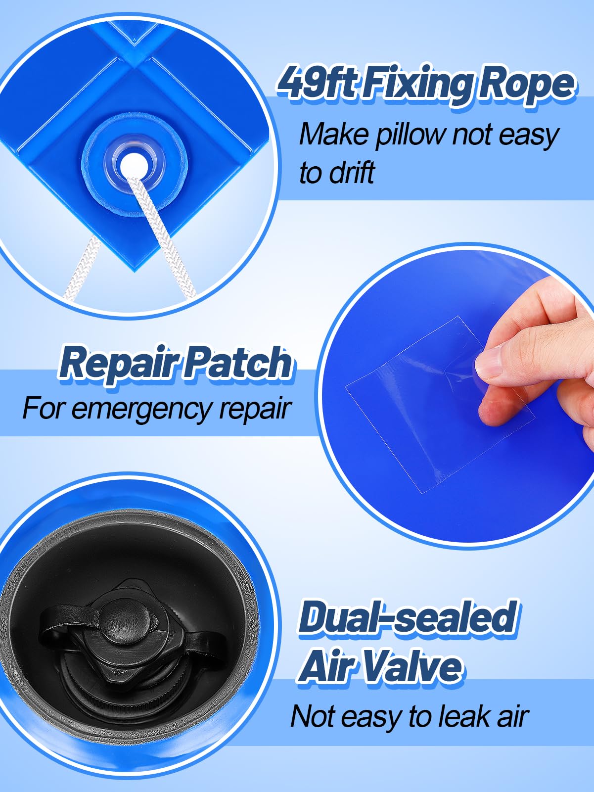 PAMASE repair patch and inflation valve closeup for quick onsite fixes