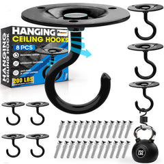 PAMAZY front view of 8-pack ceiling hooks showing robust design and dependable support