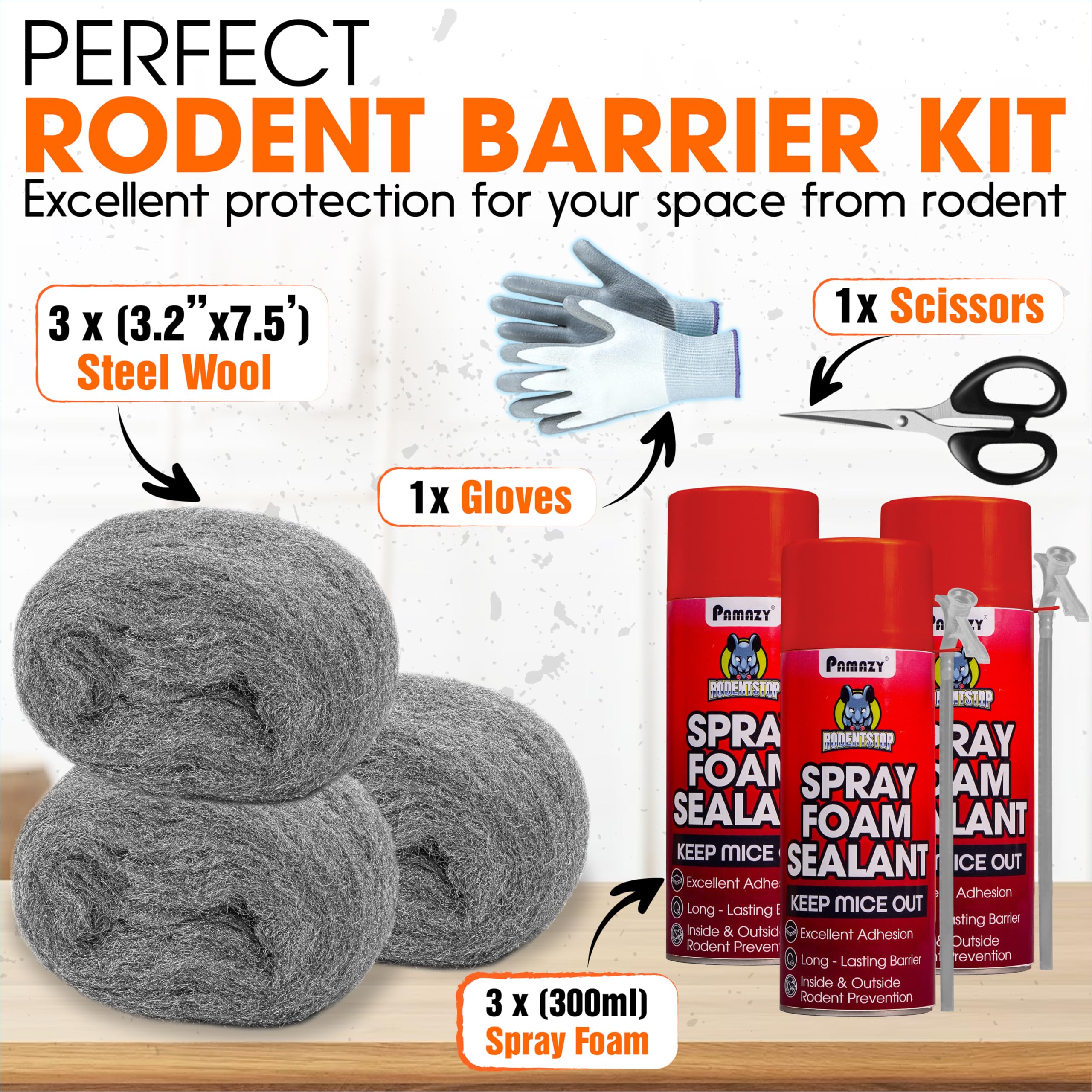 PAMAZY spray foam can label close-up illustrating adhesive sealing benefit