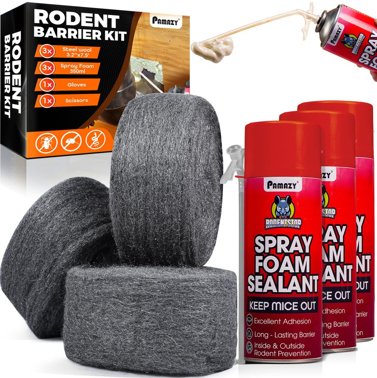 PAMAZY kit front packaging showing contents and quick protection benefit
