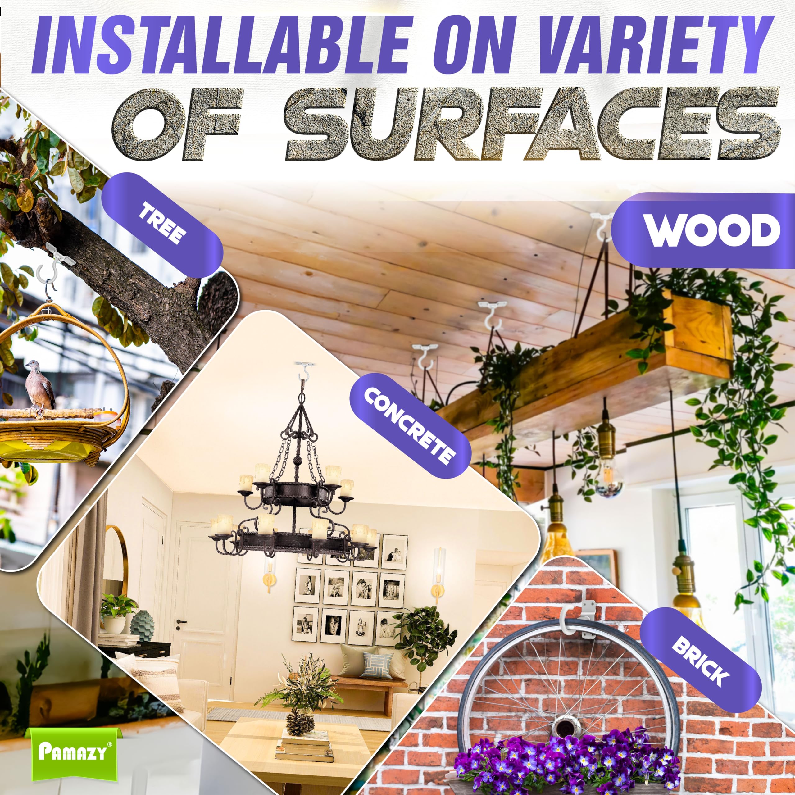 PAMAZY included screws and expansion tubes demonstrating ready-to-install convenience