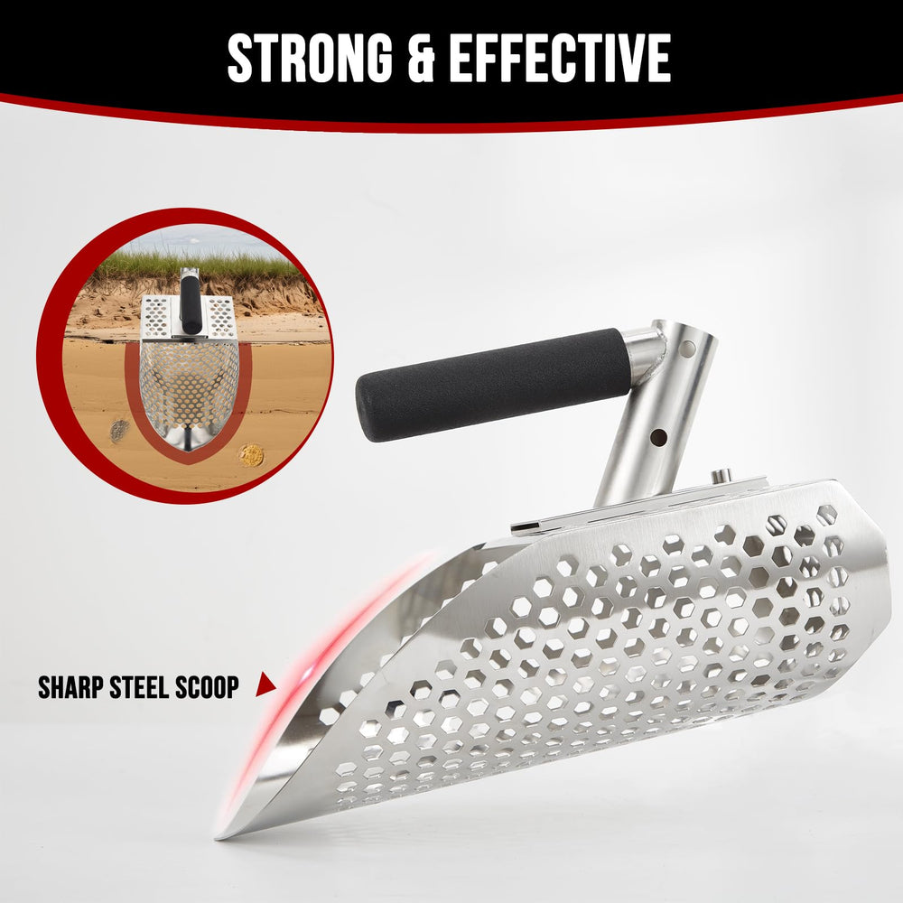 Small PAMLIAPY hand shovel included for fine sifting and precise recoveries near targets.