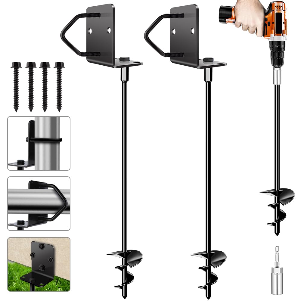 Pamofuper anchors installed beside garden shed in backyard showing practical use