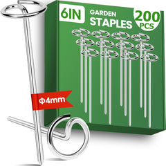 Pamofuper front packaging showing 200pcs and 6-inch staples for reliable anchoring