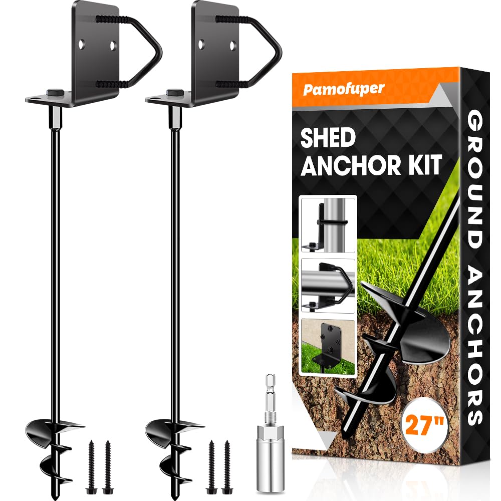 Pamofuper front view of 27 inch anchors showing set of two and packaging benefit secure hold