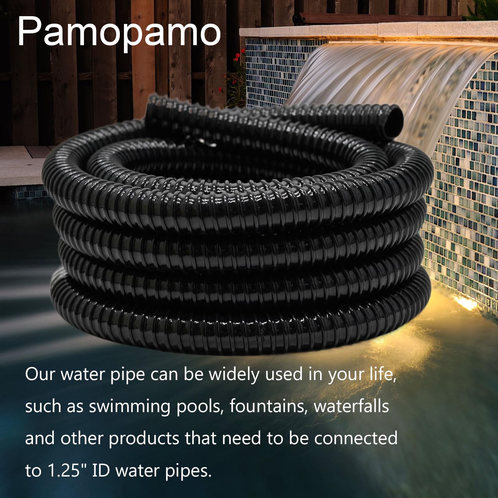 Pamopamo tube buried under rocks showing discreet outdoor protection