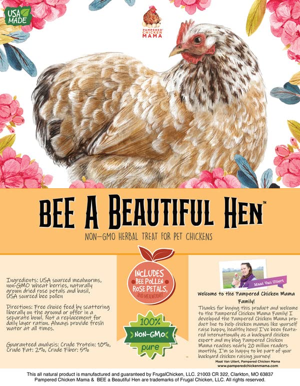 Pampered Chicken Mama treat scattered in coop encouraging chickens to forage