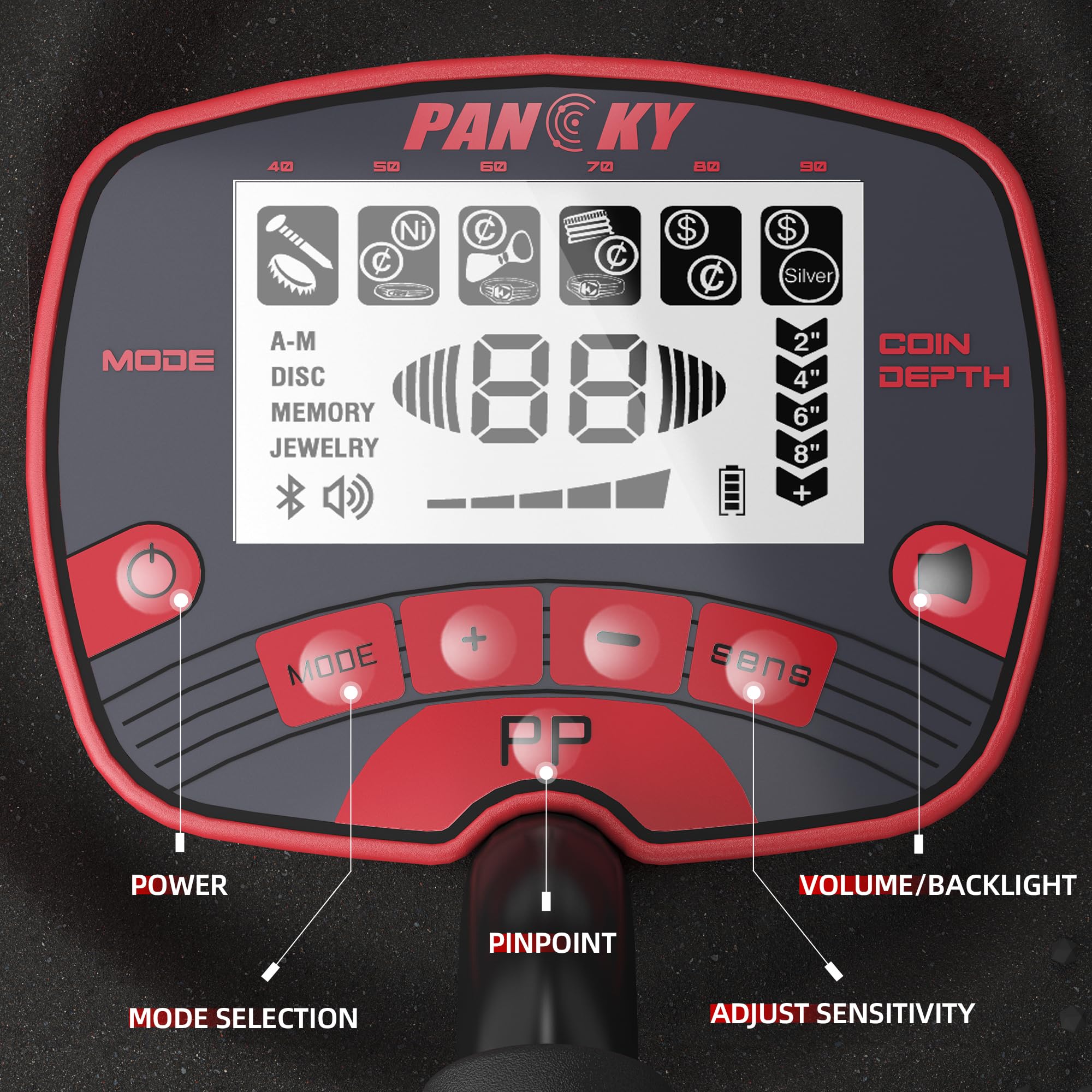 PANCKY large backlit LCD display clear readout for better target identification