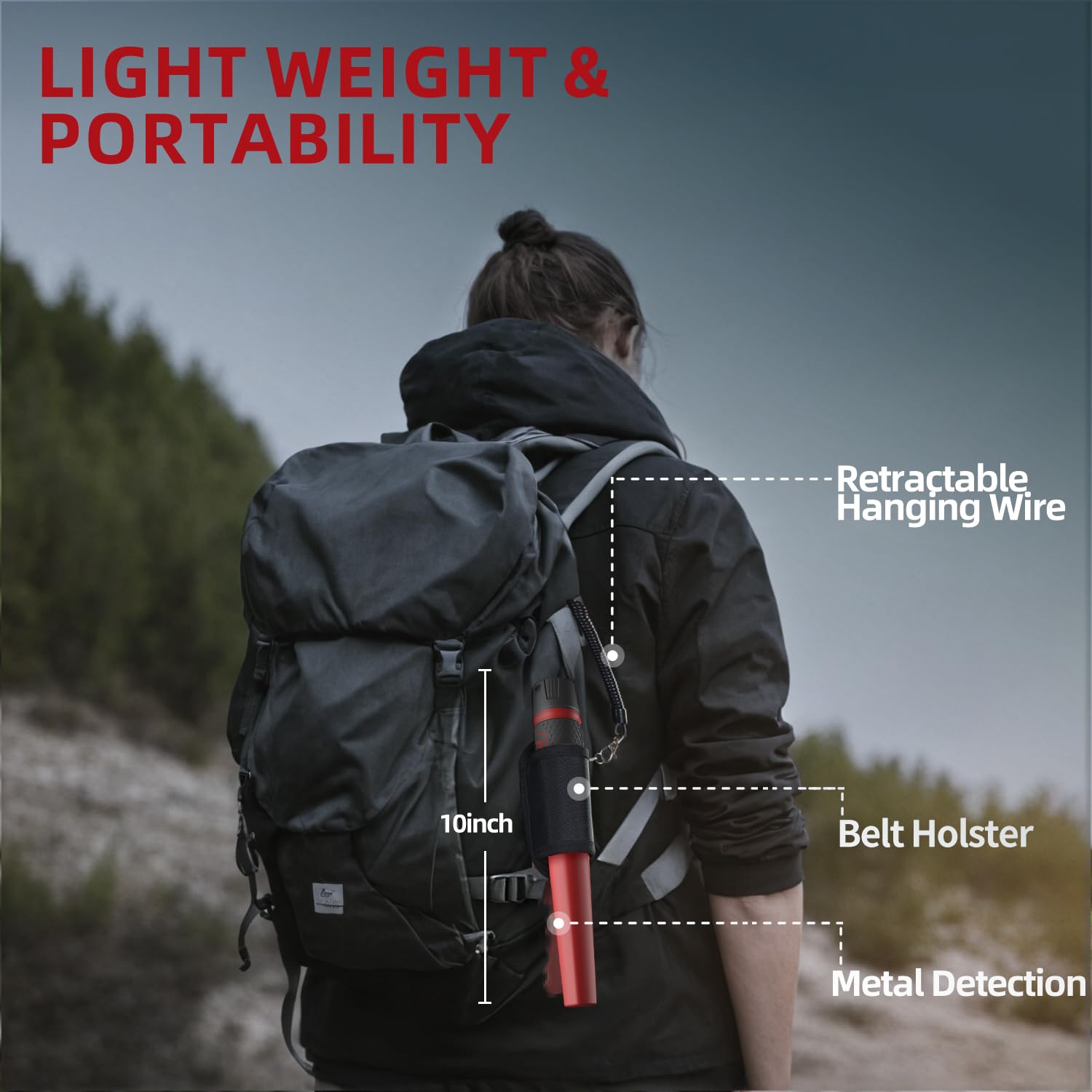 PANCKY with belt sheath and elastic strap for secure, hands-free carrying
