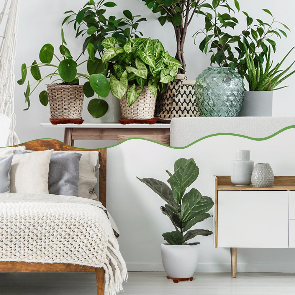 Panelee risers holding multiple pots on balcony demonstrating tidy display and airflow