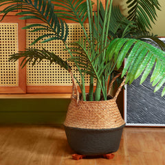 Panelee riser placed under ceramic pot showing improved drainage and floor protection