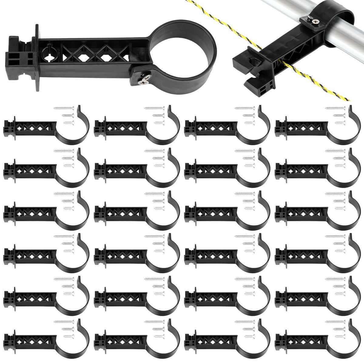 Pangda front pack of 24 clamps showing kit and quick installation benefit