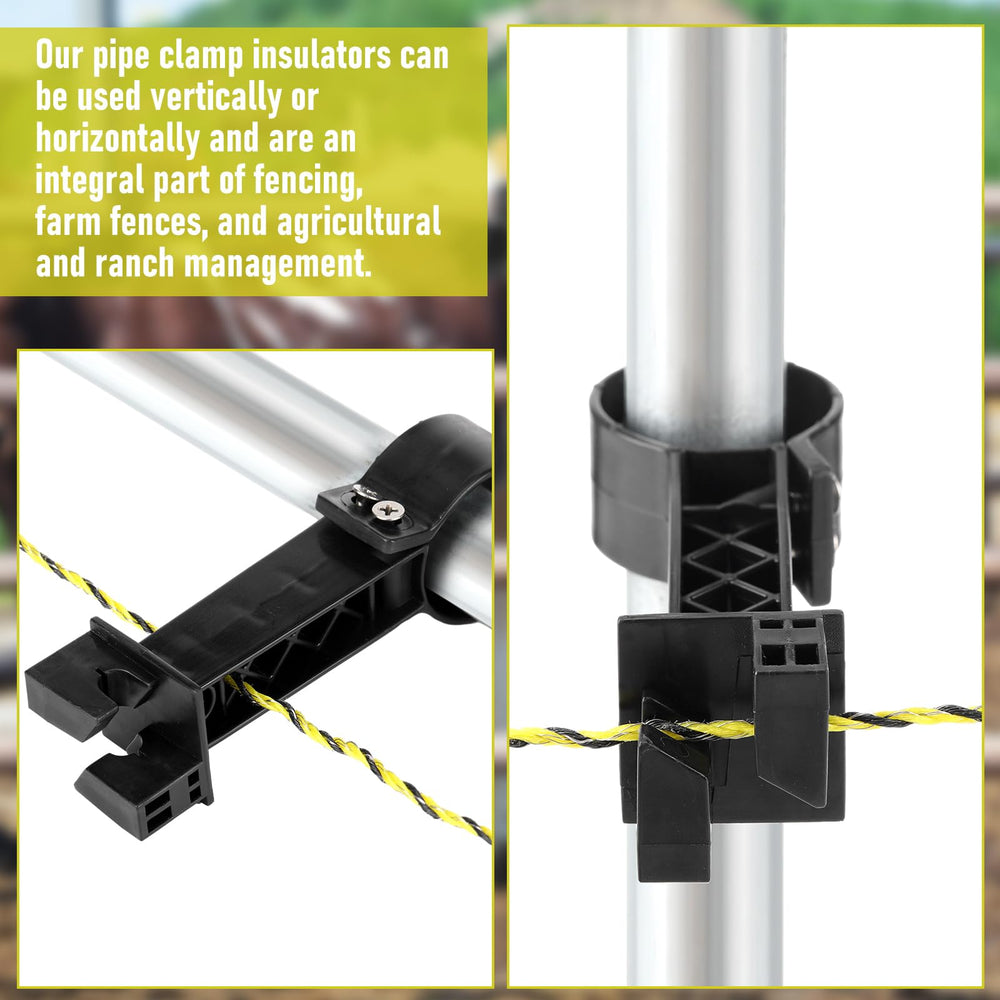 Pangda clamp mounted on round tubing demonstrating secure wire isolation