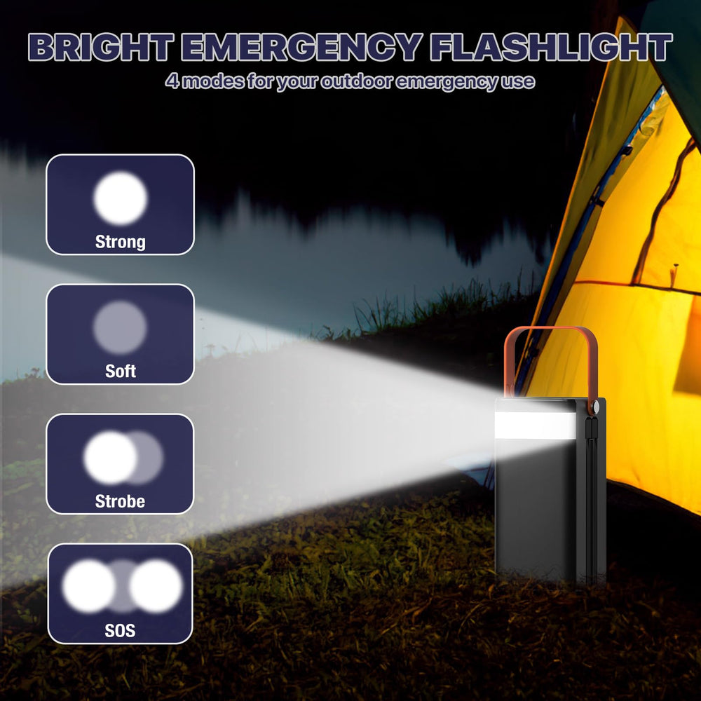 pangootek flashlight illuminated in dark campsite providing reliable emergency light