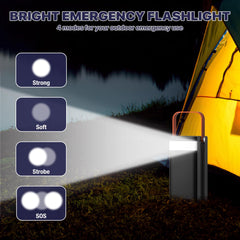 pangootek flashlight illuminated in dark campsite providing reliable emergency light
