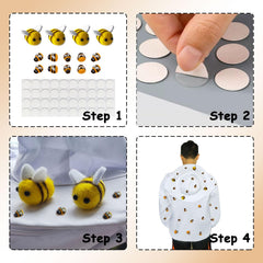 PANMAX felt and wooden bees spread out for easy decorating and teaching use
