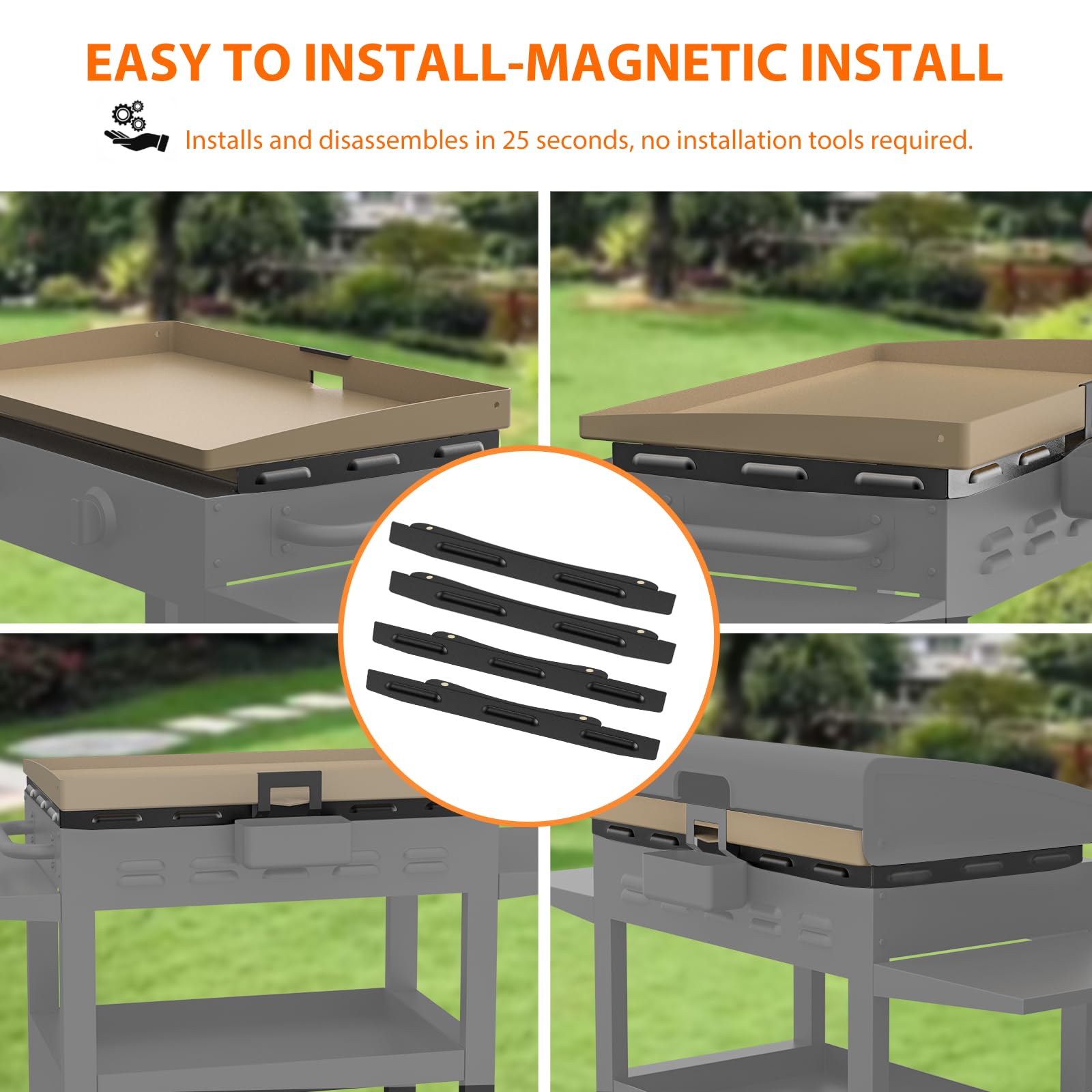 PANXUAN side guard installed on Blackstone griddle improving flame stability